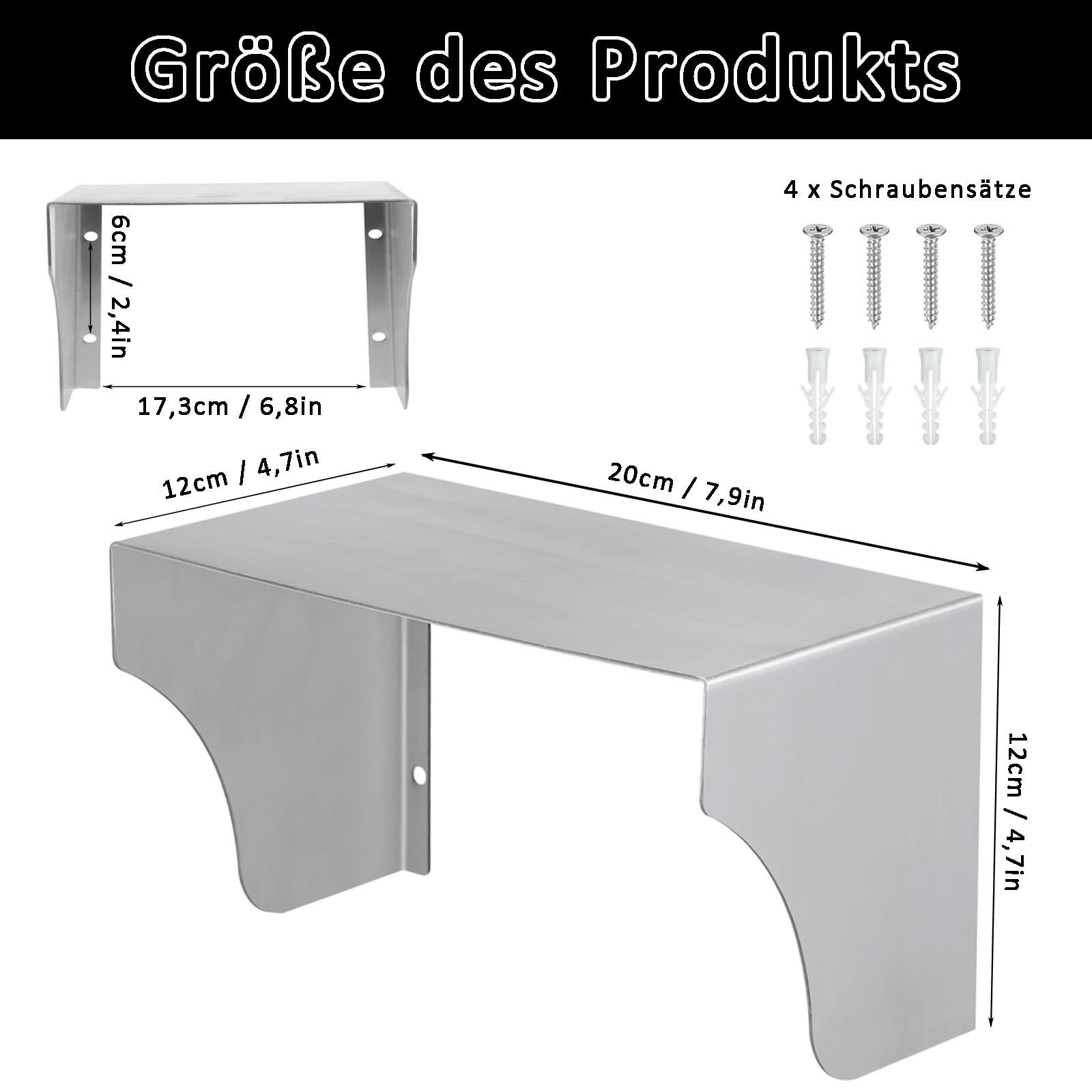 Parapioggia in Acciaio Inox, 20x12x12cm Scatola Copripresa Impermeabile, Protezione Antipolvere per Presa Elettrica, Copri Campanello in Acciaio Inox, Copertura per Prese Esterne, Per Esterni, Cucina