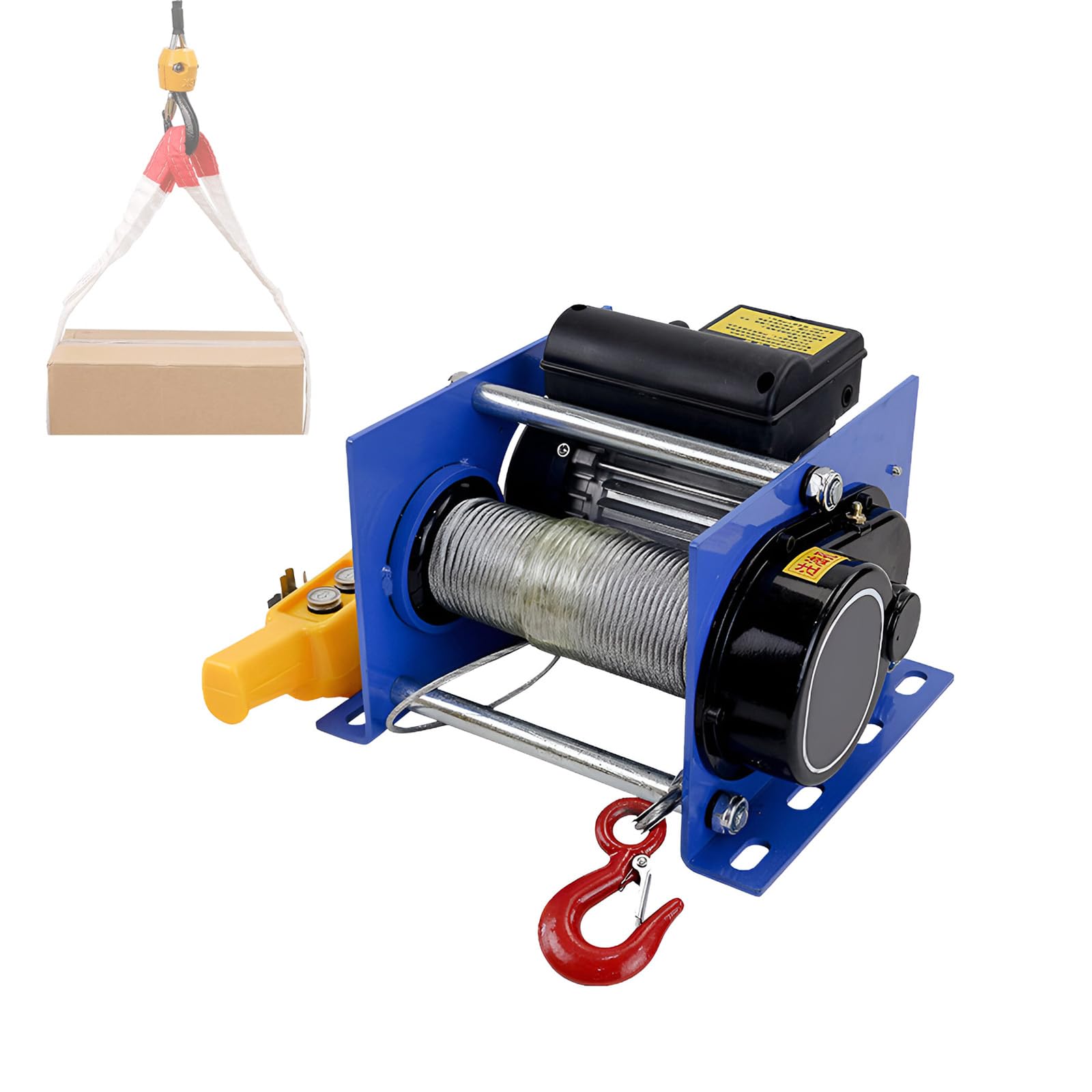 XNZJHPP 600kg Electric Winch Hoist Motor for Heavy Lifting - Ideals for Construction, Warehouse, and Outdoor Rescue Operations (1000kg)