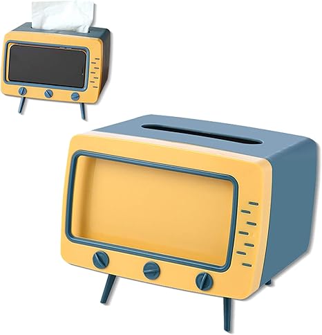 Amazon Unnfiko Box ティッシュケース テレビ Tv 電話ホルダー 創意 可愛い ボックス ティッシュ 卓上装飾 レトロ 小型 テーブル スタンド 対応携帯電話 6 5 インチ以内 イエロー ティッシュケース ホルダー オンライン通販