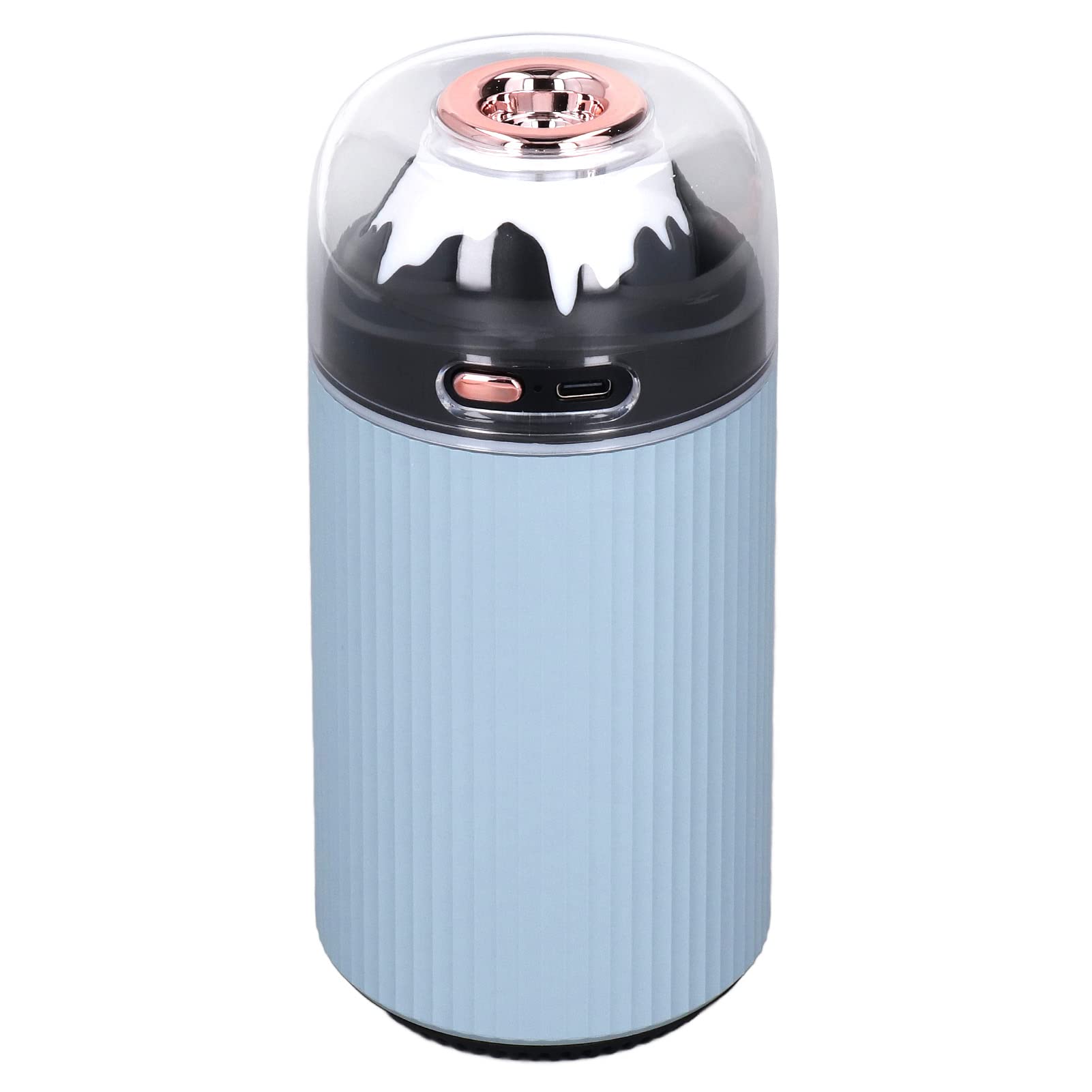 Umidificatore per piccola luce notturna 300ml Nebulizzatore portatile 2 in 1 Mini umidificatore per auto USB con luce notturna per ufficio 5V (Blue)