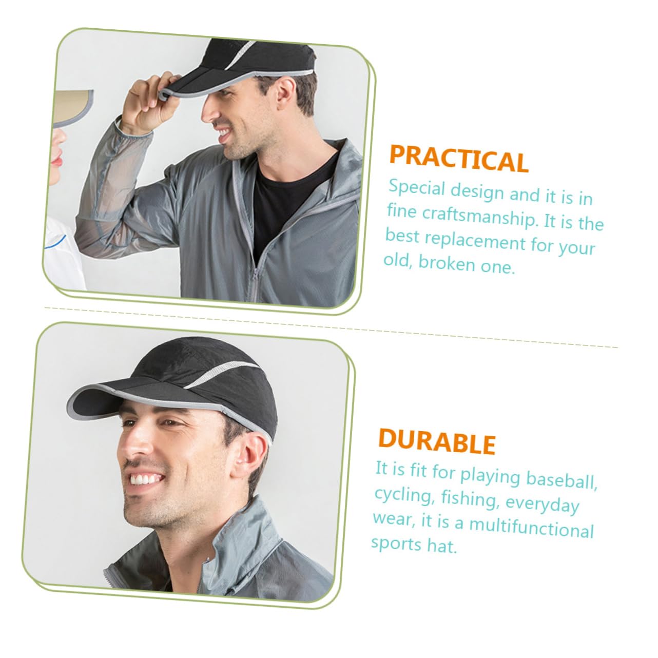 Veemoon Deportiva Unisex Ajustable y Transpirable con Protección Solar Sombrero de Running para Hombres y Mujeres para Actividades Aire