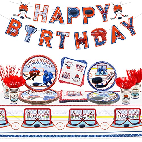 Kit anniversaire hockey pour 20 personnes avec tasses et serviettes