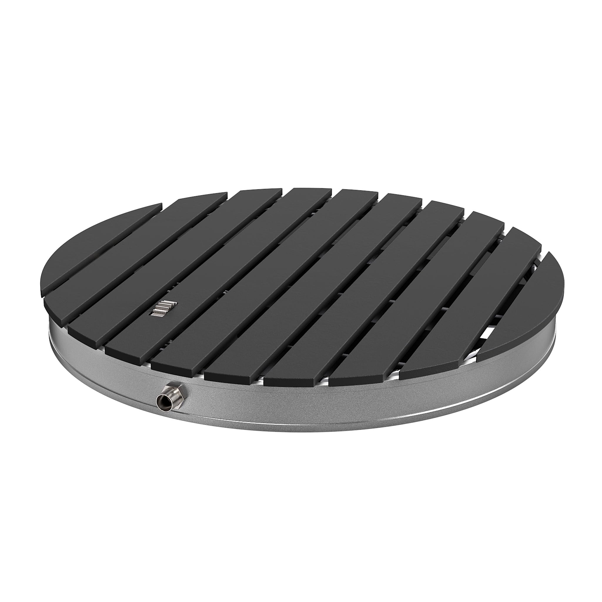 AufuN Gartendusche Aussendusche aus WPC/Aluminium, Mobile Bodendusche Campingdusche mit rutschfeste Standfläche Saunadusche (Runden, Anthrazit)