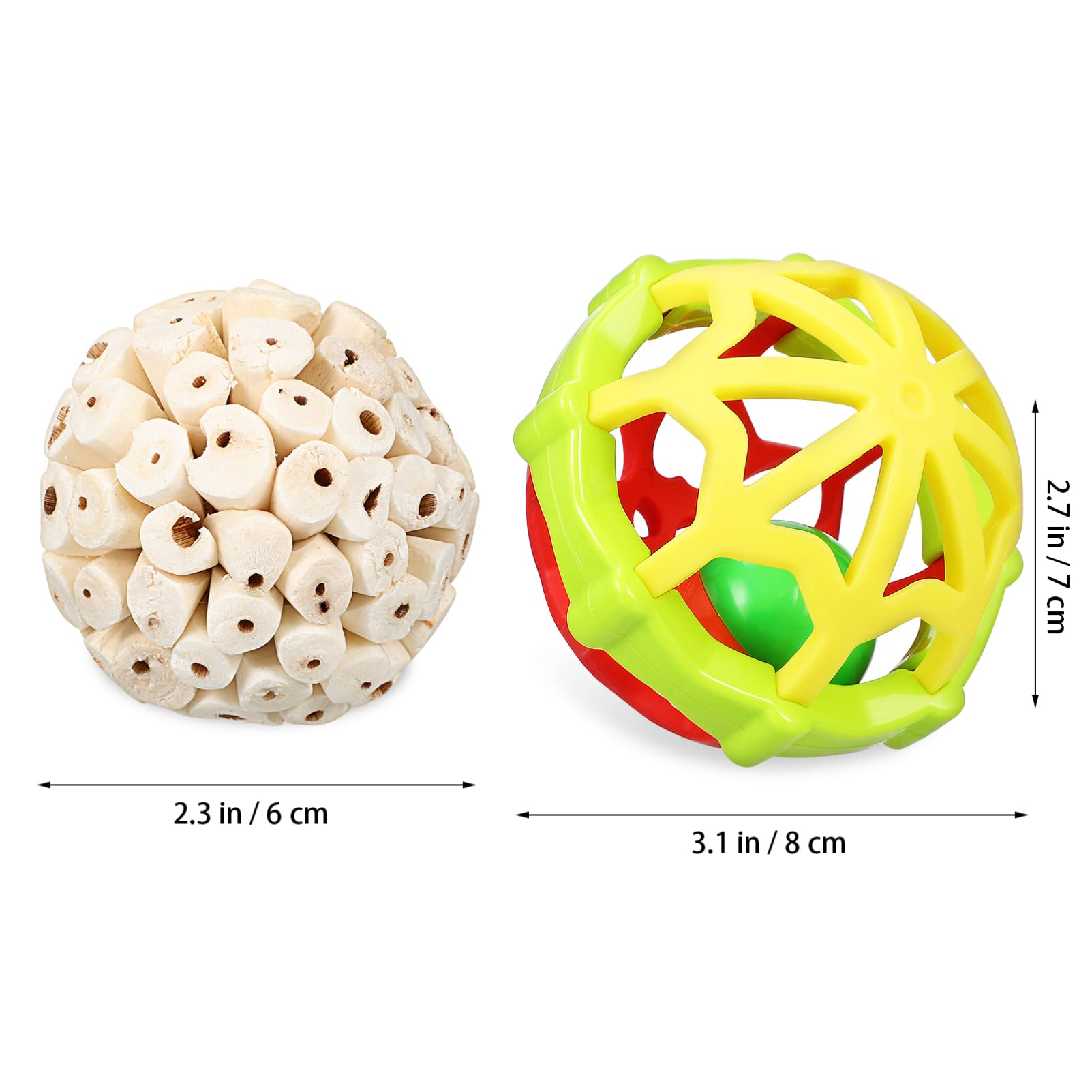 BESPORTBLE 15pièces Jouets pour Oiseaux Balles à Mâcher Caoutchouc pour Perroquets Ondulées Et Cockatiels pour Entraînement Mastication Et Décoration De Cage