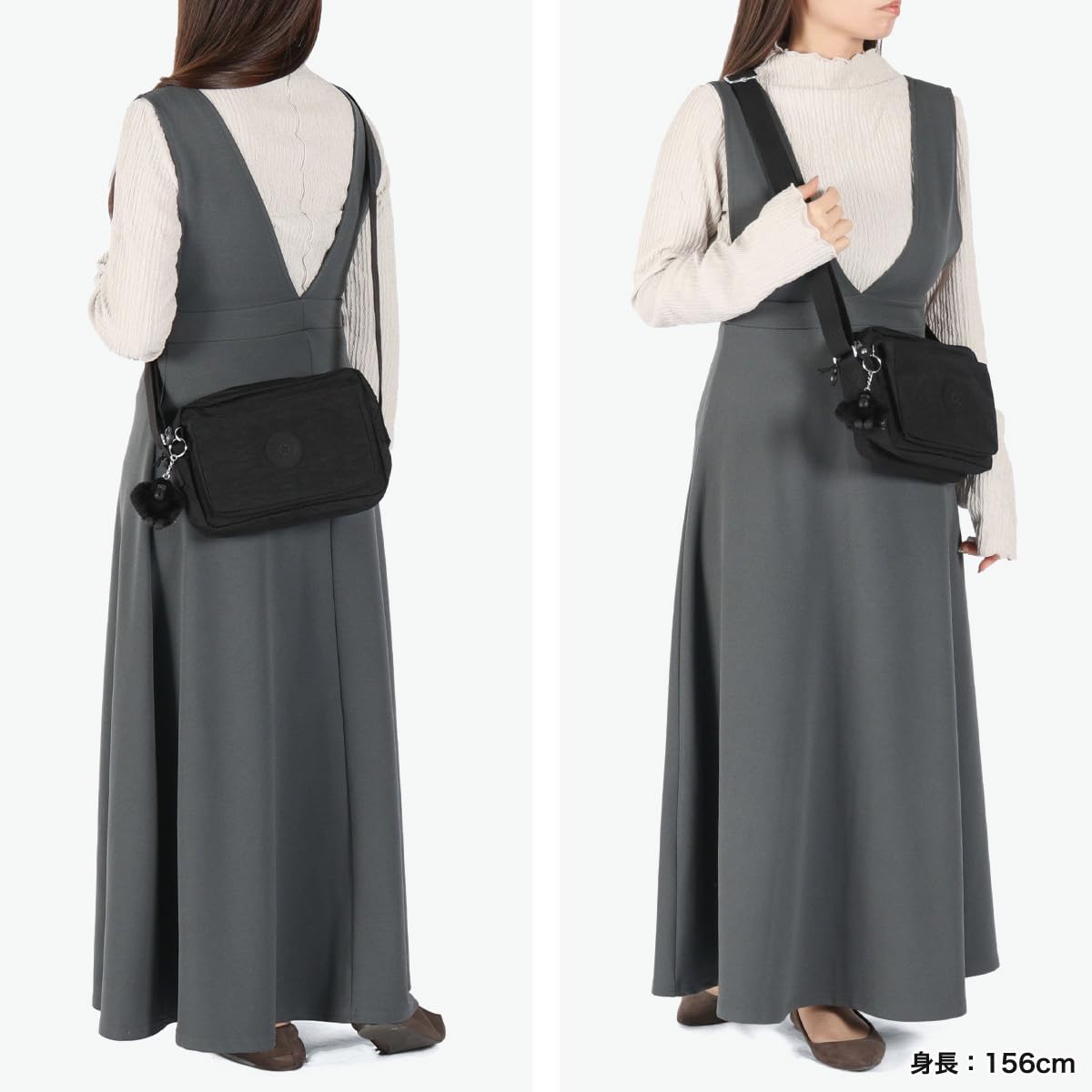Kipling ABANU M Średni poprzek, Grey Gris (Szary)