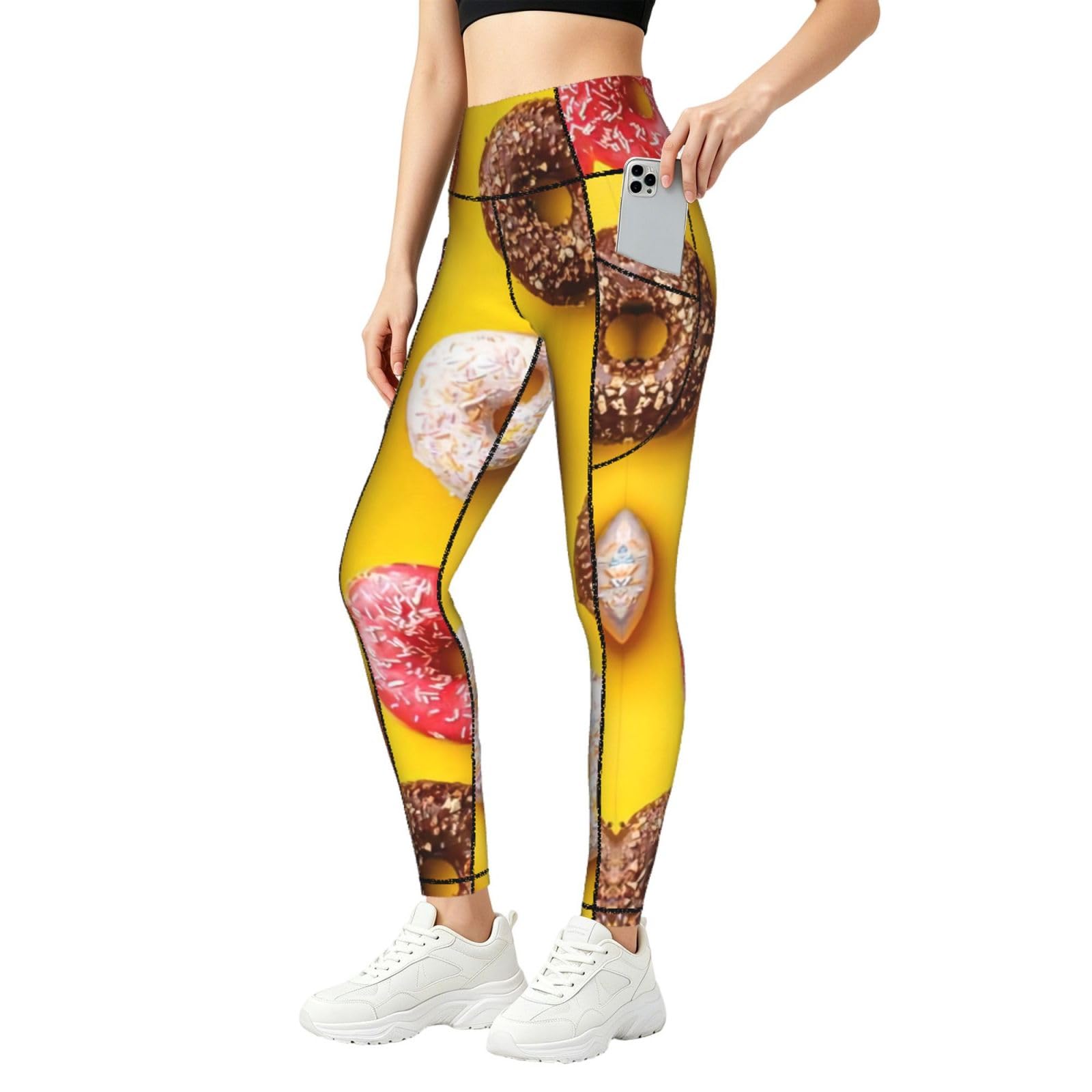 Leggings elásticos suaves que no se bajan con bolsillos para mujer 8