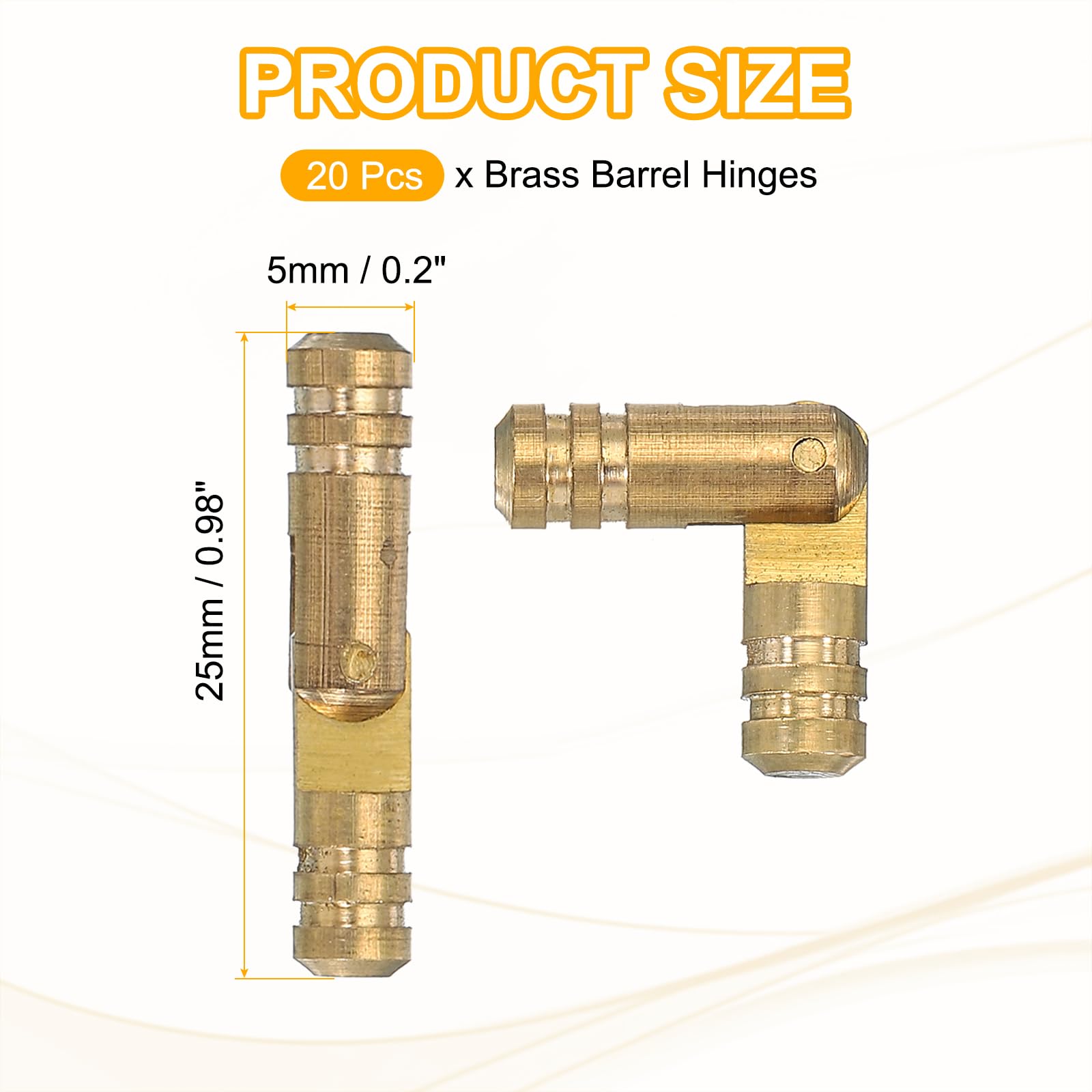 PATIKIL Hidden Brass Barrel Hinges 1"x0.2" - Image 2