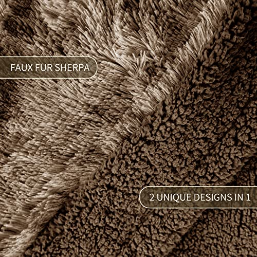 Maxicozy Faux Fur Throw Blanket, Soft Fluffy Sherpa And Fleece Blankets, Comfy And Fuzzy Plush Throw, 50" X 60", Cozy Machine Washable Throws For Bed, Chair And Couch #TOP1