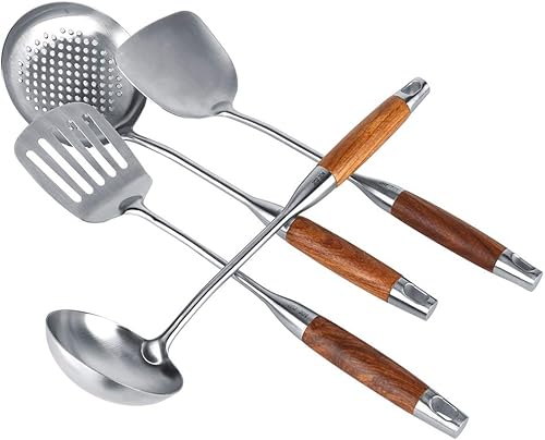 Juego de utensilios de cocina, juego de utensilios de cocina de acero inoxidable, cocina ergonómica para el hogar