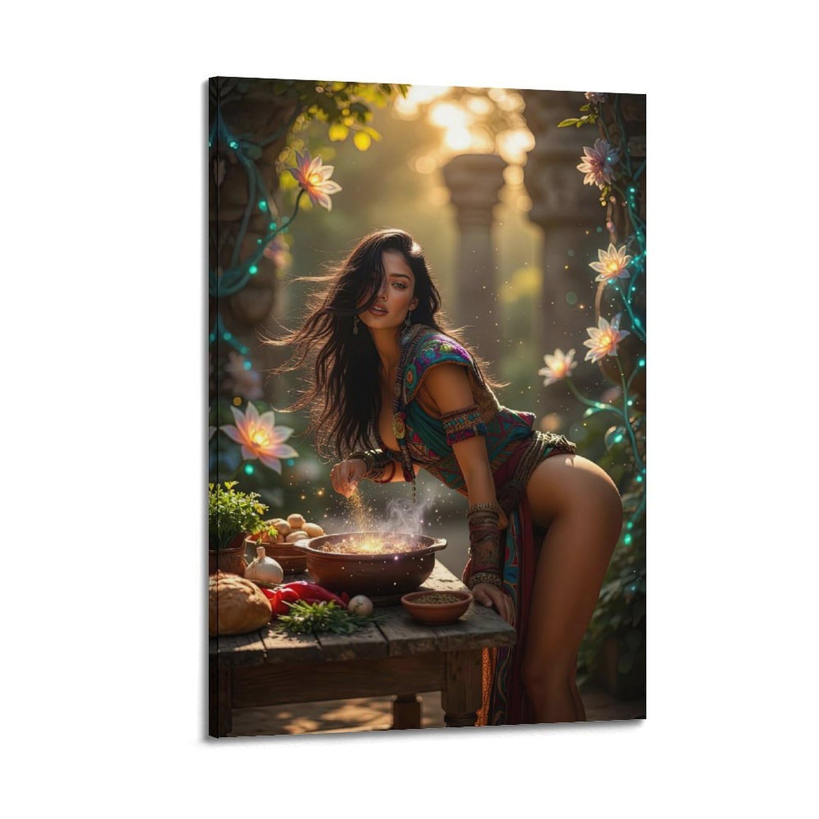 ESTE Beautiful Sexy Indian Girl Poster Decorative Painting Canvas Modern Art Picture 24x36inch(60x90cm)