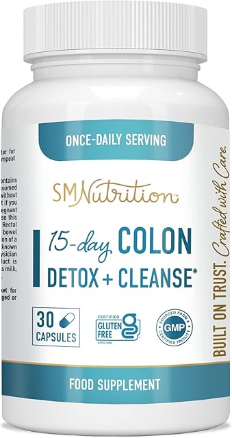 15 Day Colon Detox & Cleanse | Supports Constipation Relief & Bloating With Probiotics | Herbal Laxatives For Regularity & Gut Health Support* | Gluten-Free, 3rd-Party Tested | 30 Capsules