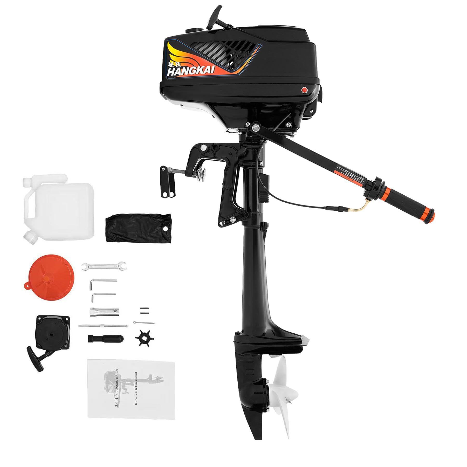 Moteur Hors Bord 2 temps 3,6 CV 55CM³ Moteur Bateau 5000 TR/min | Hors Bord, refroidi à semi-eau et à moitié par air, pour bateaux de pêche et bateaux rapides Bateaux gonflables