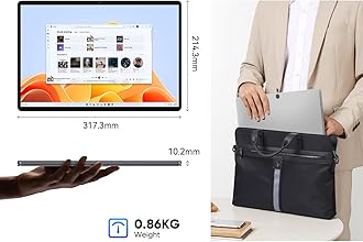 EYY 2 in 1 Laptop/Tablet Computer, N100 (UP to 3.40GHz), 16GB LPDDR5 512GB SSD, Laptop 14" 1920 * 1200 Resolution 16:10 Touchscreen, WiFi 6, BT5.2, HDMI, Backlit Keyboard, Dual Camera