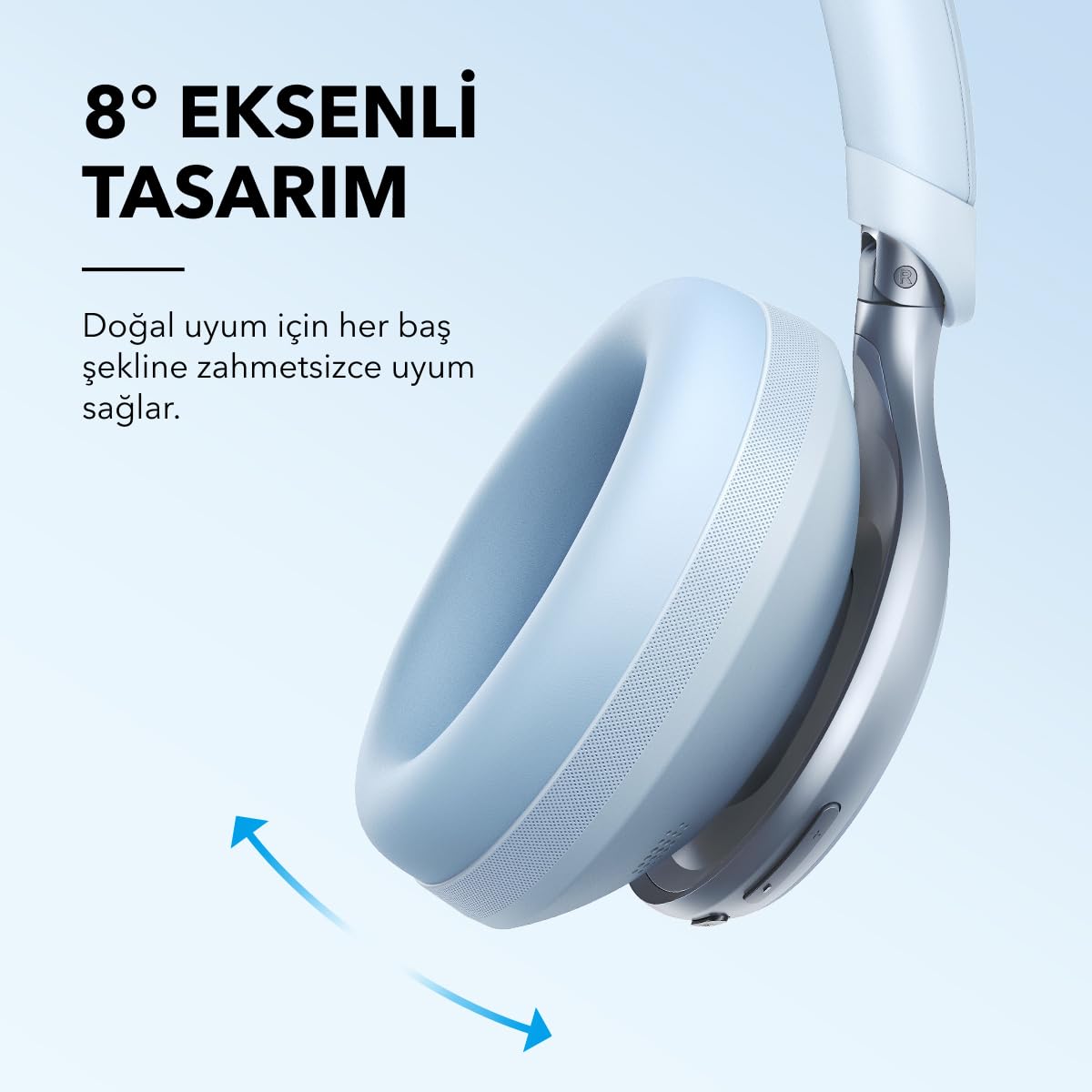 Soundcore Space One Kulak Üstü Bluetooth Kulaklık, Uyarlanabilir