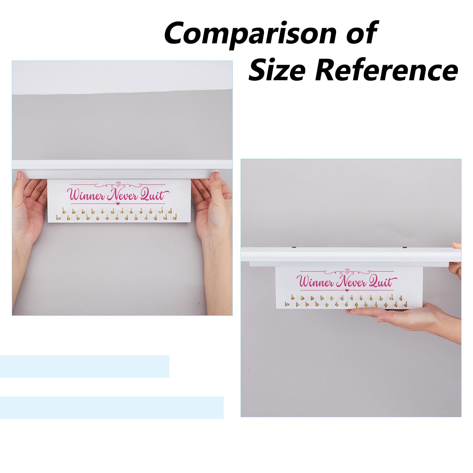 Scaffale Per Medaglie Ginnastica 40x20 Cm - Espositore Premi E Trofei | Nero, In Ferro