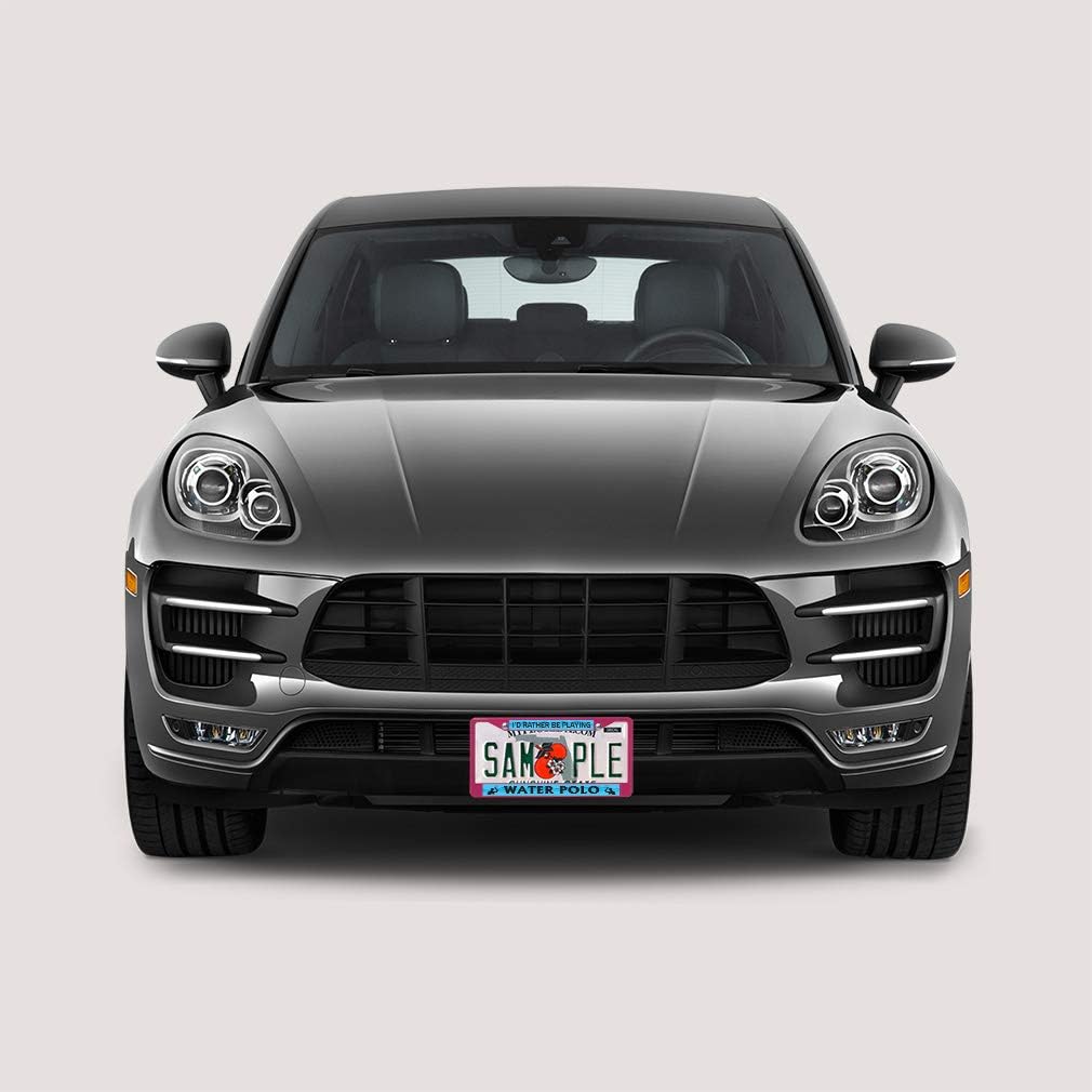 Sign Destination Metal License Plate Frame I'd Rather Be Playing Water Polo Plate Car Auto Tag Holder Black 2 Holes One Frame image 4