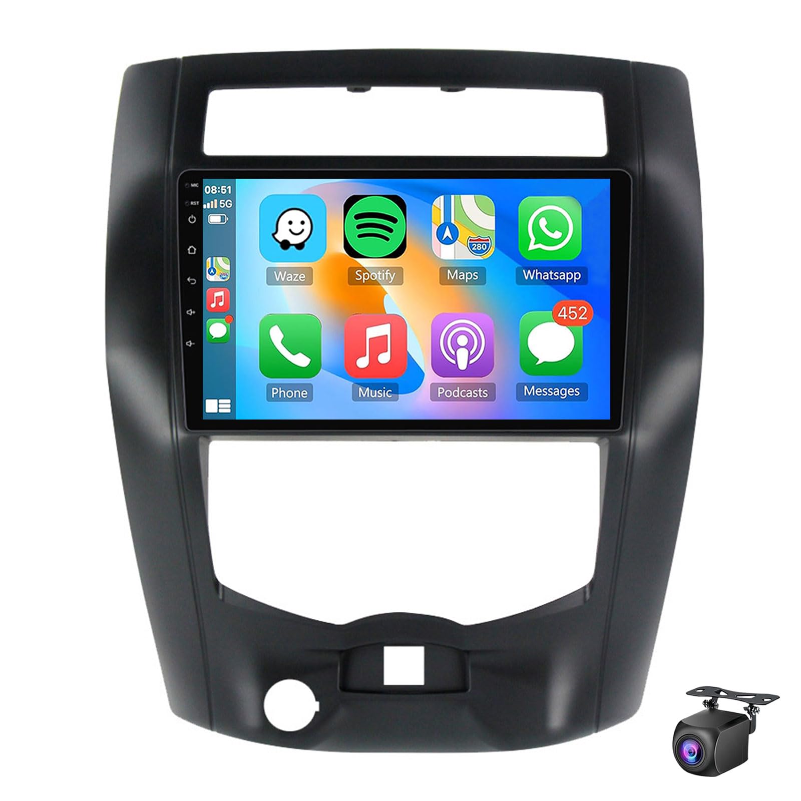 Ecpuk 9 Inch Android 15 HD Touch Screen Car Radio For Ni-ssan Livina 2007-2016 With CarPlay Android Auto DSP Bluetooth RDS GPS Navigation WiFi HiFi Mirror Link Backup Camera SWC(Size:8Core 8+128G)