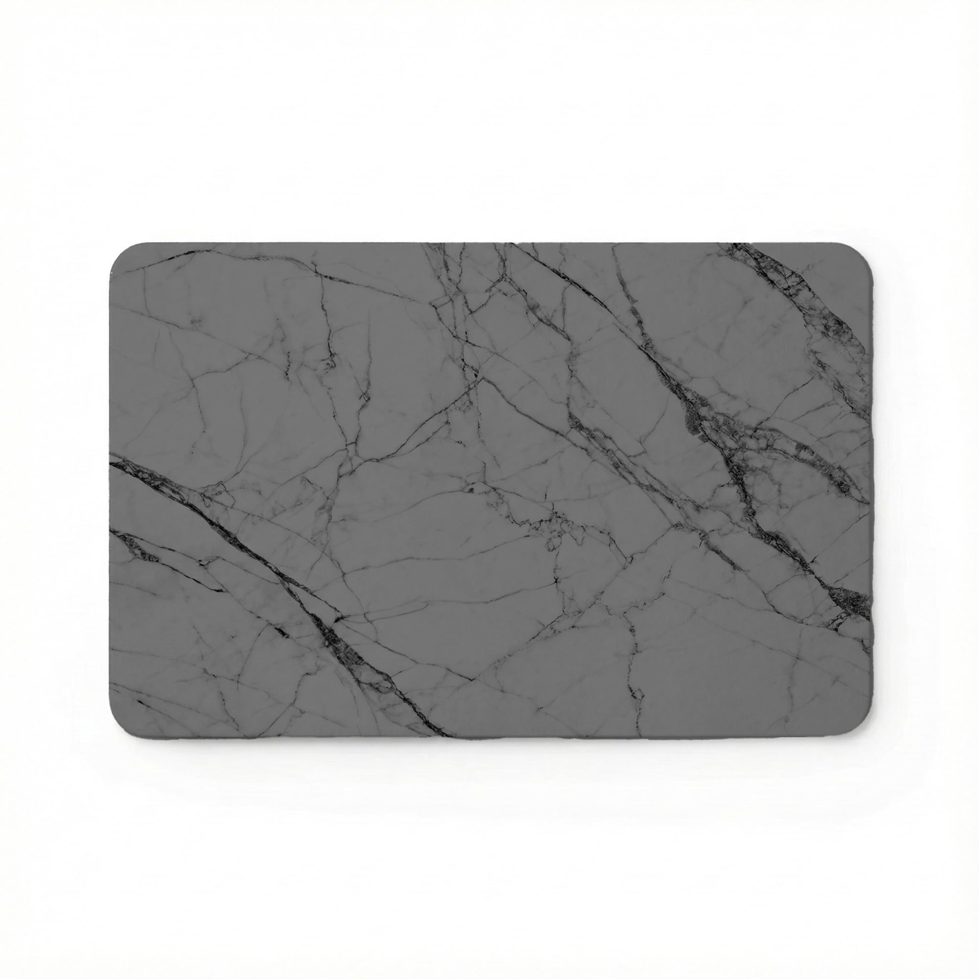 Tapis de bain en pierre de diatomée gris marbre absorbant pour sol