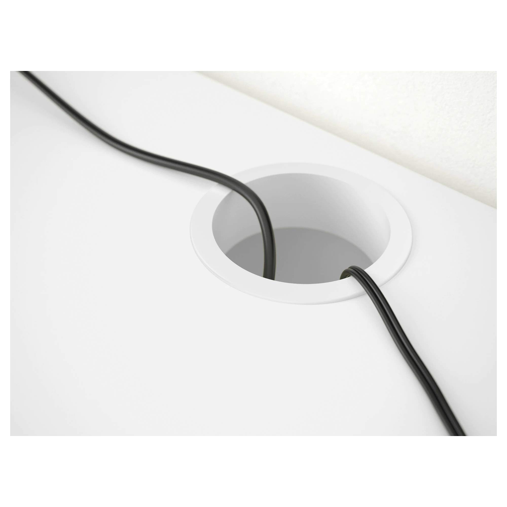 Bureau BBLP blanc, taille assemblée : largeur : 105 cm, profondeur : 50 cm, hauteur : 75 cm. Charge : 50 kg.