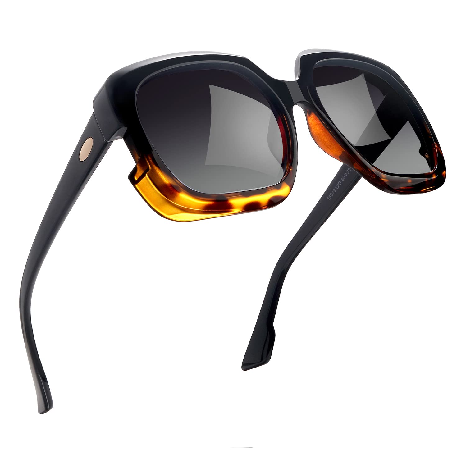 LVIOE Oversized Polarized Square Sunglasses for Women Big Wide Frame UV400 Gradient Shades LS18013