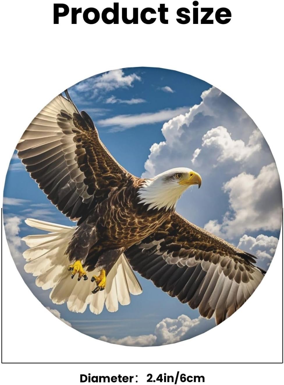 An Eagle Button Pins 1 Pc, 2.4 Inch Round Button Badges Metal Personalized Picture Photo Pin Buttons Kit For Craft Supplies Christmas Diy Party Projects image 3
