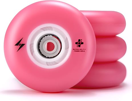 Light up Inline Skate Wheels & Roller Blade Wheels 76mm/80mm for Indoor & Outdoor use 90A Luminescence Roller Blade Wheels 4-Pack PINK, 76