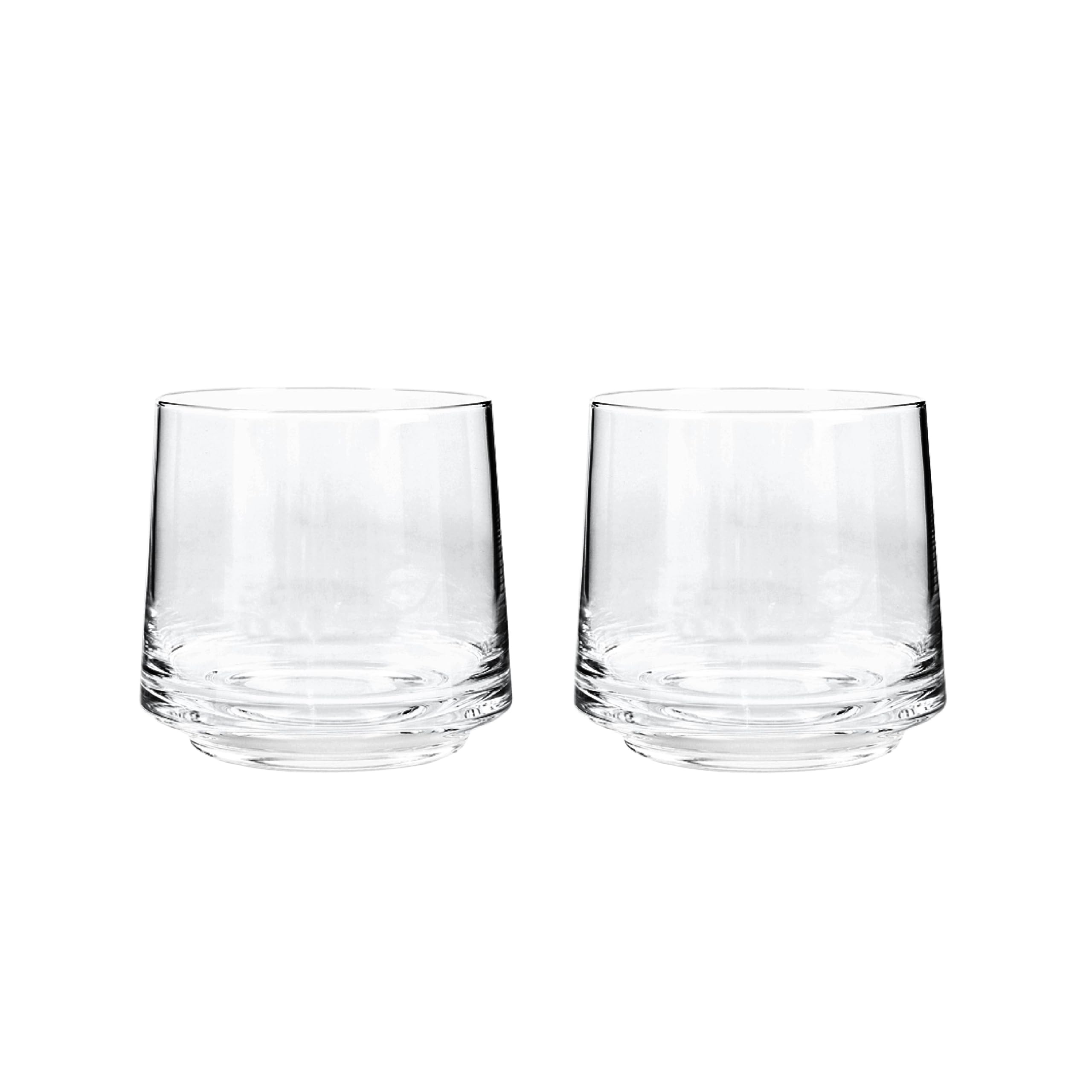 Denby - Natural Canvas Small Tumblers Set of 2 - 400ml Hand Blown Hand Finished Water Glasses - Dishwasher Safe, Contemporary Clear