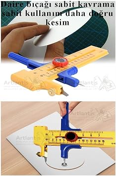 Daire Keser Maket Bıçağı Ayarlanabilir 11 Parça 1 Paket Yüksek Kaliteli PVC Hassas Daire Kesici Kesme Pusula 15cm