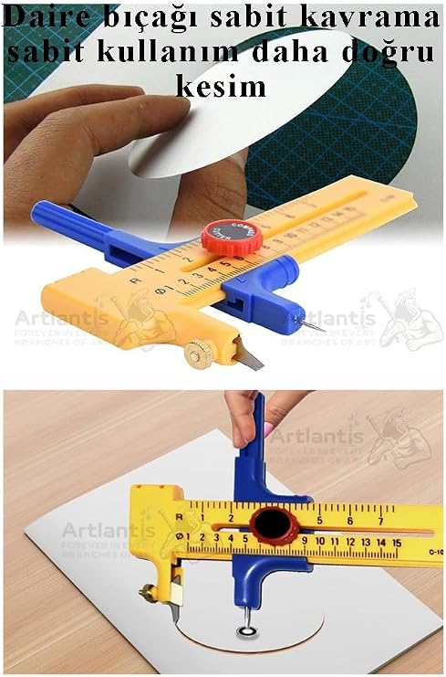 Daire Keser Maket Bıçağı Ayarlanabilir 11 Parça 1 Paket Yüksek Kaliteli PVC Hassas Daire Kesici Kesme Pusula 15cm