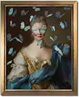 ヴィンテージ 女性肖像画 オーバル額装 絵画 インテリアアート 中古 Amazon｜変更されたビンテージの肖像画折衷的な印刷最大アート