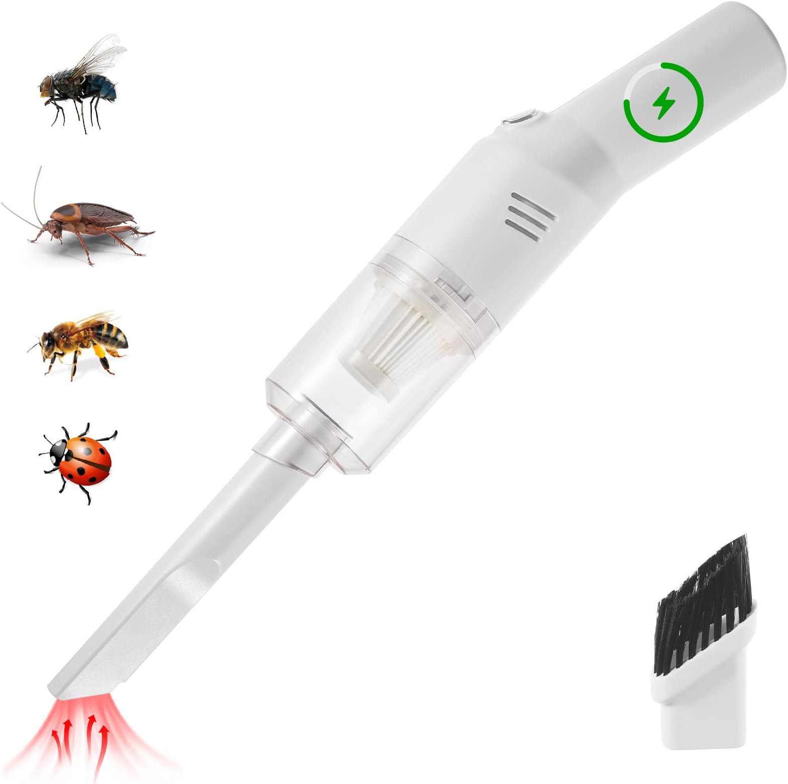 Vacuum Bug Catcher Insect and Spider Catcher Trap with USB Charging & Rechargeable Battery, Bug Sucker Vacuum for Adults and Kids, Bug Vacuum for Moth Cockroach Spider Ant Bedbug and Small Insects
