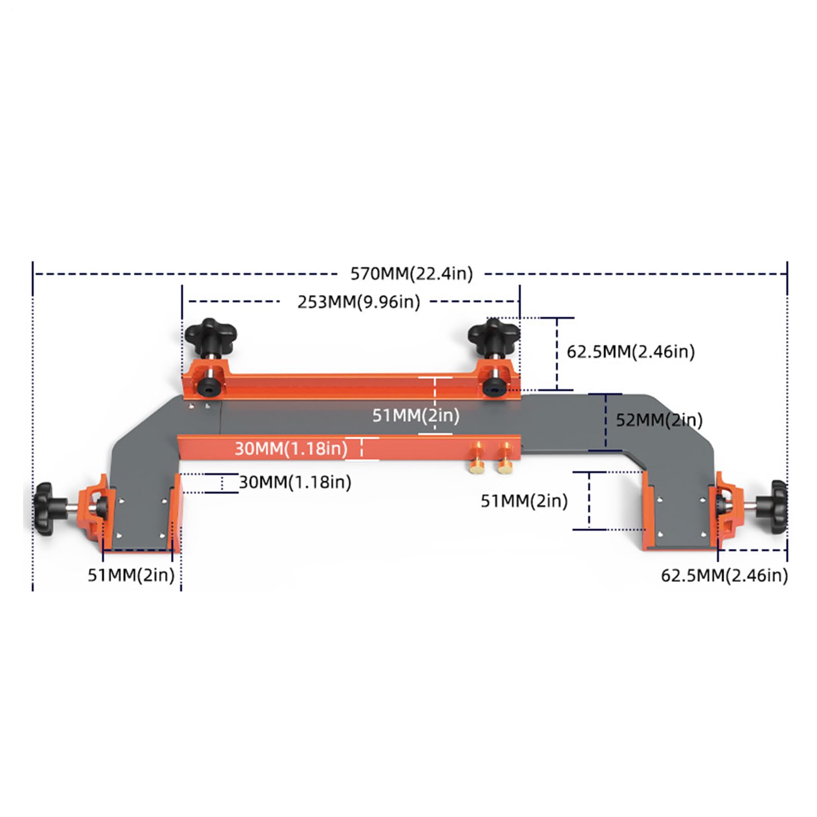 Zacisk ramowy, przyrząd pomiarowy ze stopu aluminium, 16,5 x 8,85 x 2,16 oprawa o stabilnej konstrukcji, uchwyt na narzędzia kolumnowe, akcesorium do montażu łóżka o precyzyjnym , pomoc