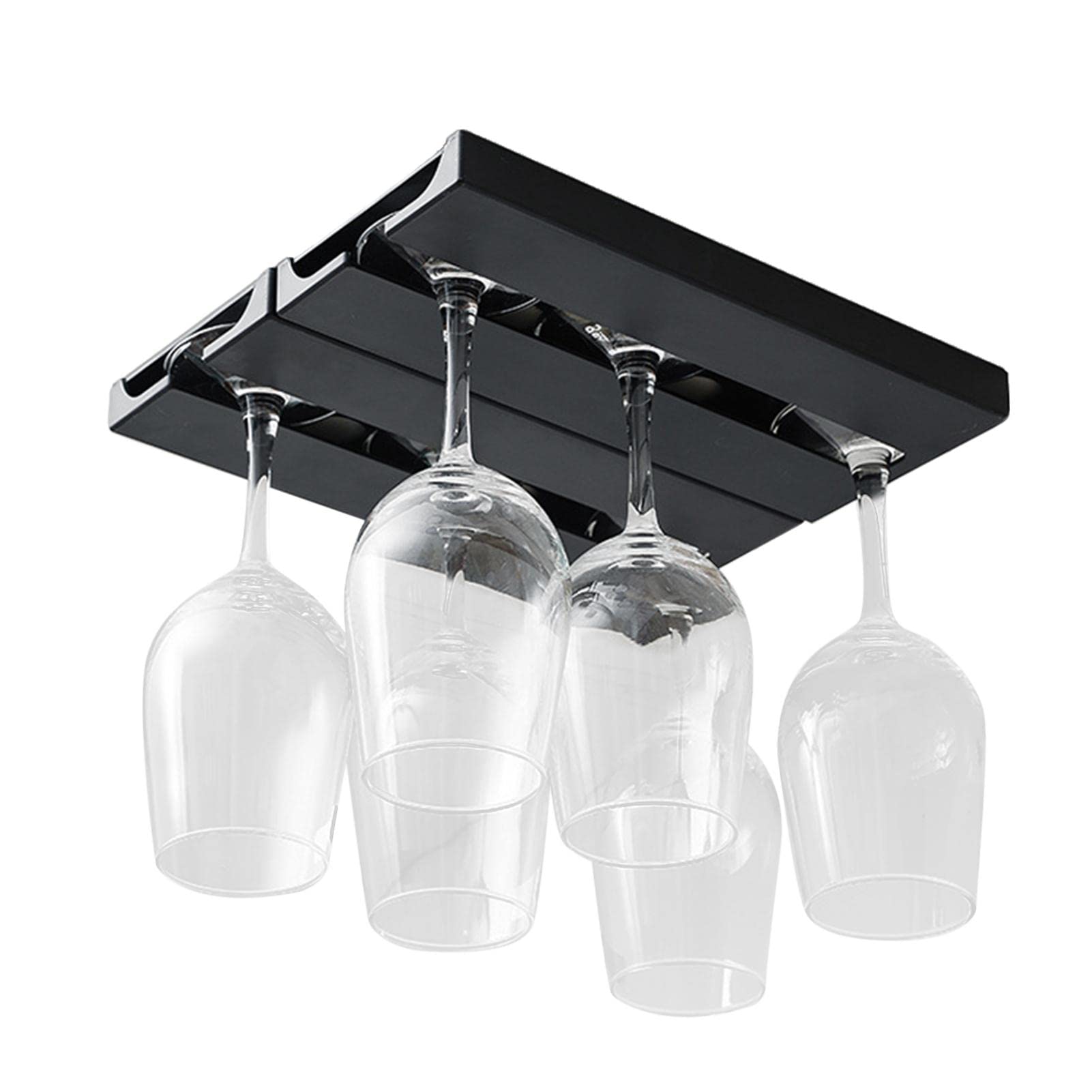 2 Supports Verres à Vin Suspendus - Auto-adhésif Sans Perçage - Pour Armoire/Cuisine/Bar