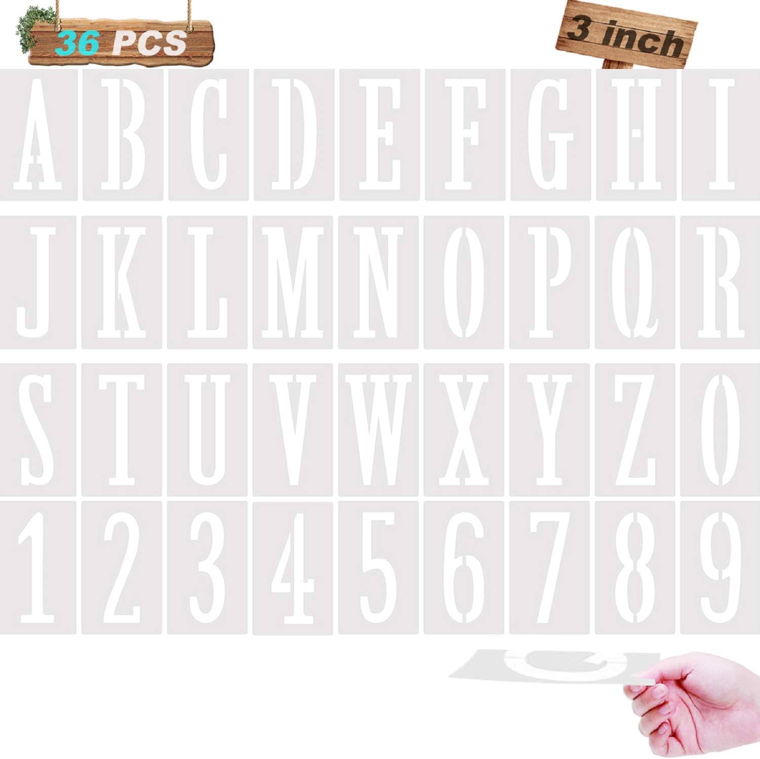 Template Letter Stencils Alphabet Stencils Reusable Upper Letter Font Templates for Painting on Wall Wood Home Craft Decor DIY School Art Projects
