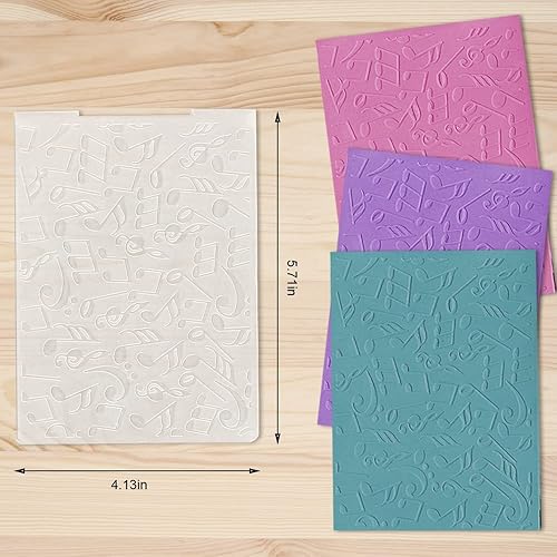 Miniatura 2 de Notas musicales Carpetas de grabado de plástico para hacer tarjetas, fondo, álbum de recortes, plantilla de plástico, álbum de fotos, papel de