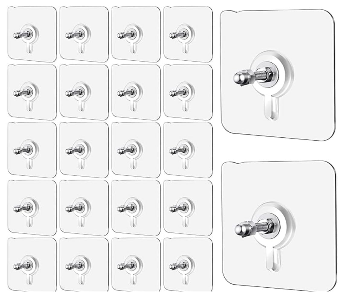 QUEBLISS Photo Frame Hooks for Wall Without Drilling, Self Adhesive Wall Hooks, Wall Hooks for Photo Frames,Photo,Hanging Hook for Wall,No Drill (15, Nail Hook)