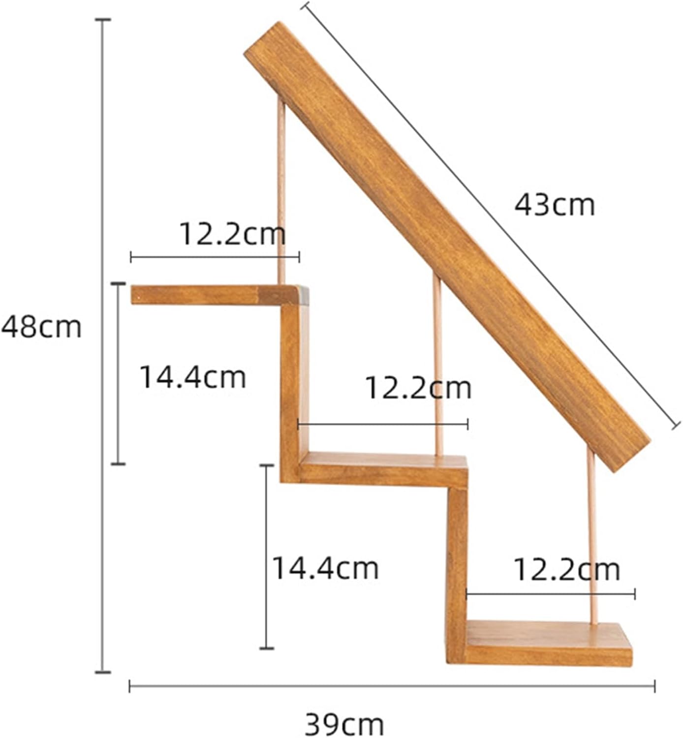 Solid Wood Ladder Storage Rack, Art Display Rack, Bedroom Desk Corner TV Wall Cabinet Restaurant Living Room Decor Storage Rack,Friends Home Decor Ornaments Surprise Gift(White)
