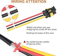 Vista 6 de NAOEVO Conector de 3 pines impermeable, conectores de 3 cables 16 AWG, conectores eléctricos automotrices macho y hembra con tubo termorretráctil