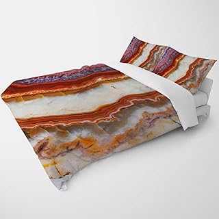 King Winter Duvet Cover Marble Patterned Sleep Zone for Kids Teens Adults (King,104