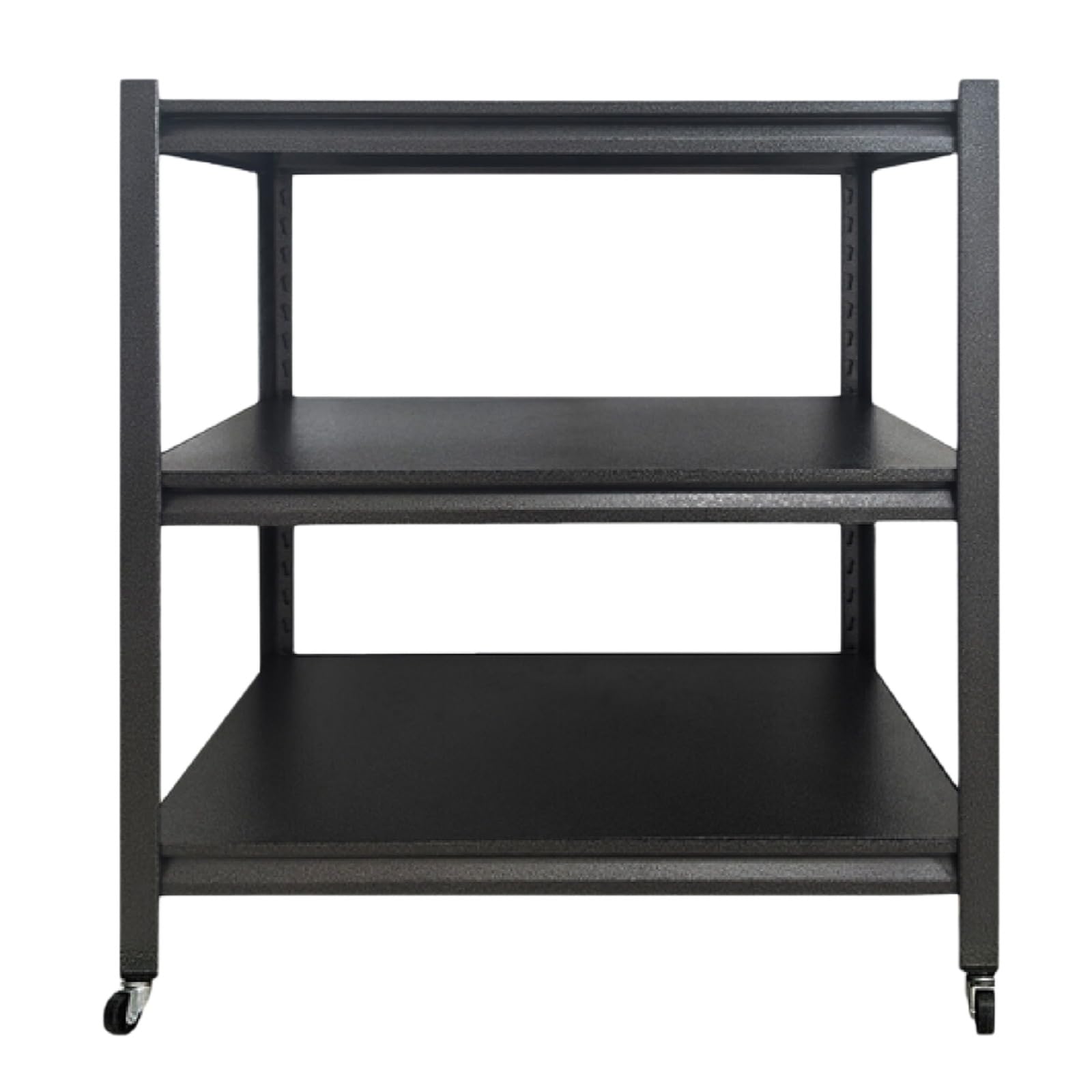 105kg Scaffale Metallo Garage,Scaffali in Acciaio a 3 Livelli Nero con Ruote, Scaffali Regolabili, Scaffale Salvaspazio Per Il Seminterrato Industriale da Cucina,80x40x80cm