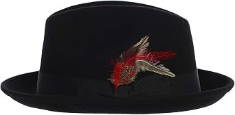 Mens Premium 100% Wool Fedora Hat-Many Colors