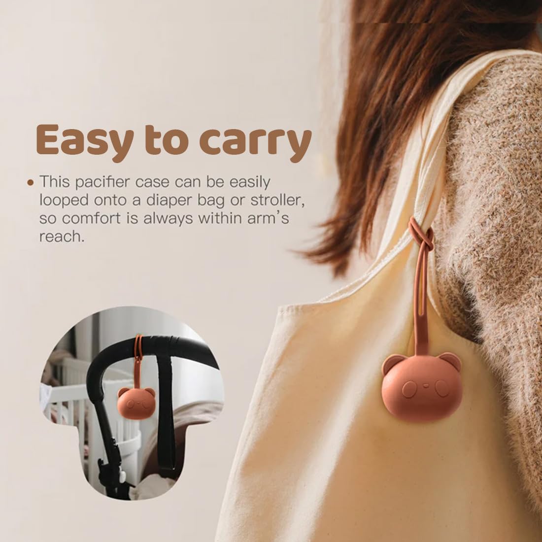 Étui Porte-Sucette en Silicone sans BPA, Boite Tétine Bébé pour Voyage, 3 Pièces