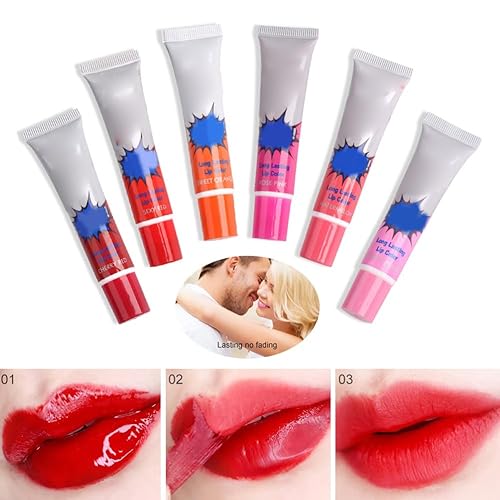 Miniatura 5 de TEUOPIOE Paquete de tinte de labios hidratante, lápiz labial, brillo de labios hidratante duradero, maquillaje cosmético (3#)