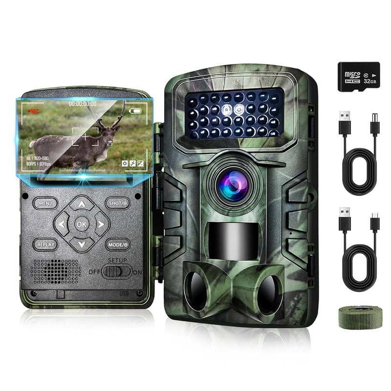 YEEFON Fototrappola 2.7K 58MP, Fotocamera caccia con IR Visione Notturna, 120°Ampia Visuale...