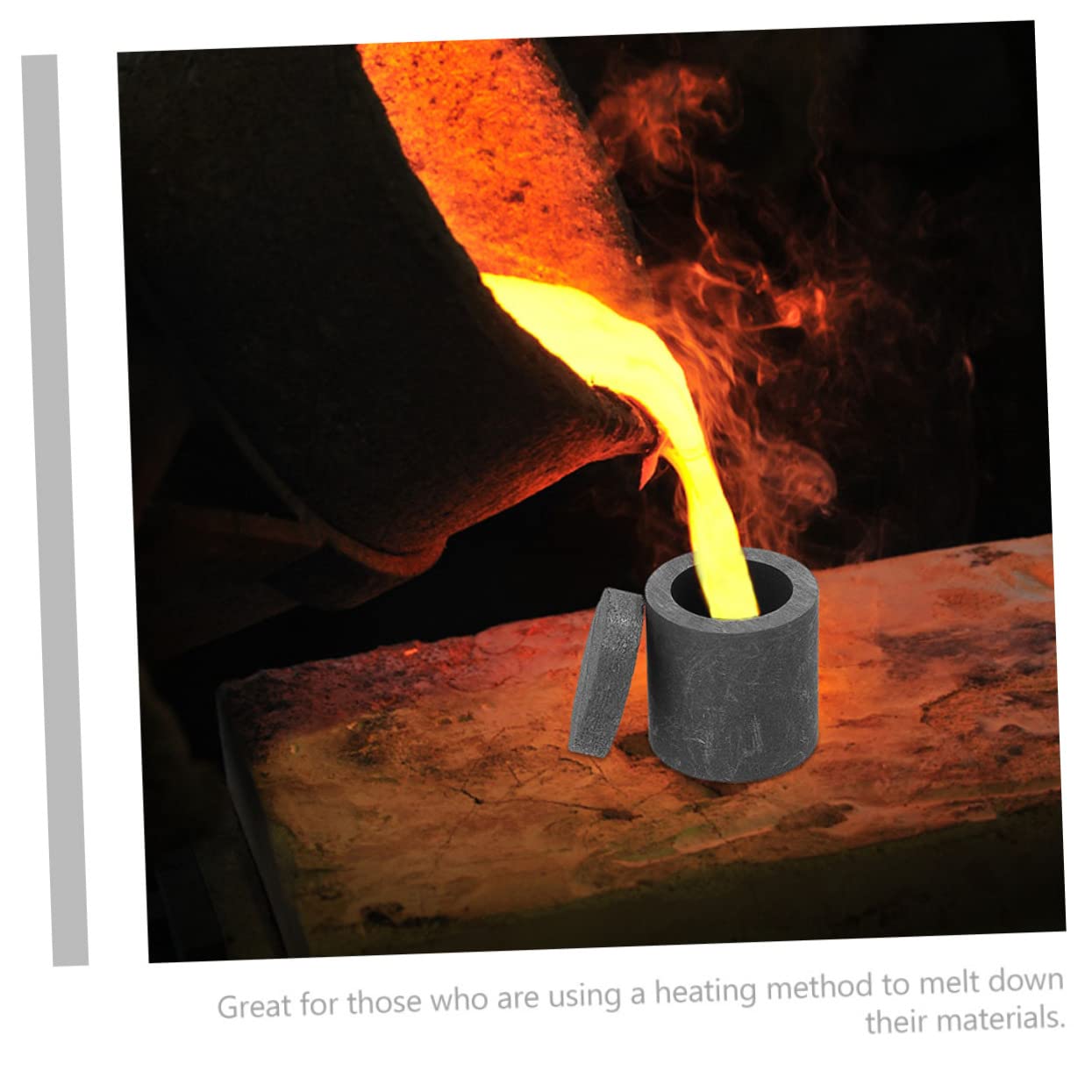 Beatifufu Convenient Refining Crucible High Temp Crucible for Gold Graphite Pot Cover Versatile