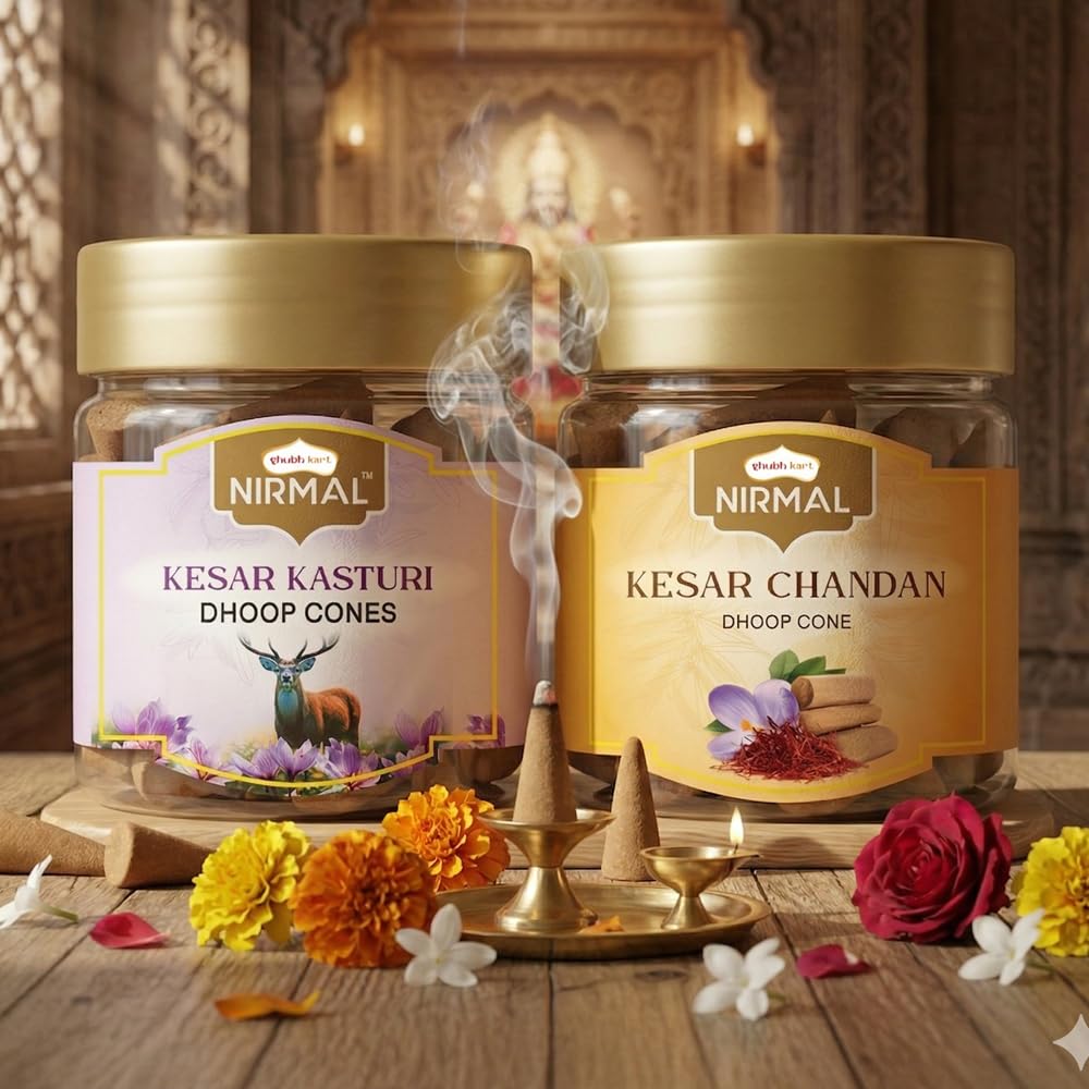 Nirmal Dhoop Cones - Saffron & Kasturi Incense -6