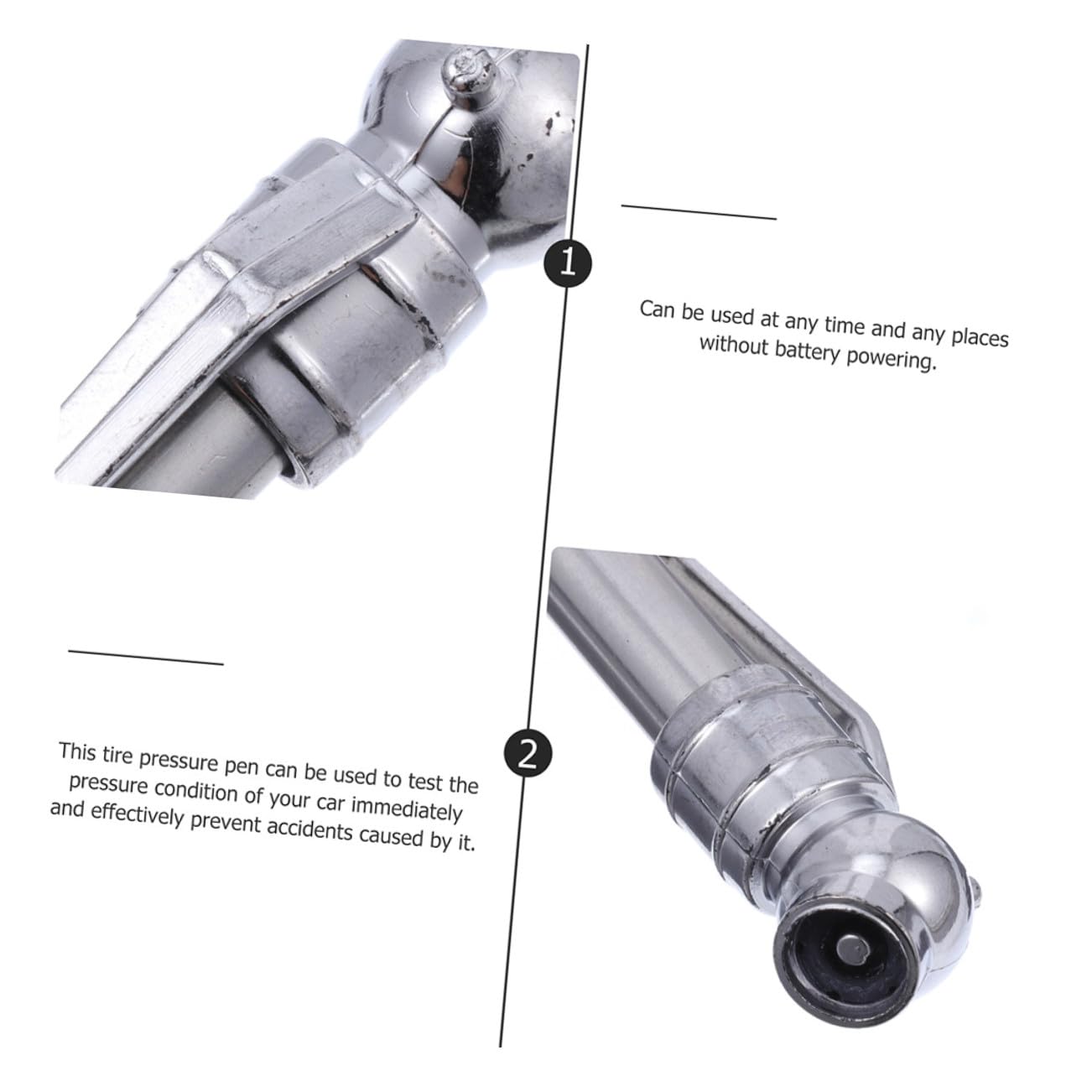 5pcs Car Tire Pressure Gauge Pen Portable Tire Pressure Gauge No Battery Required Precise for Safe Driving