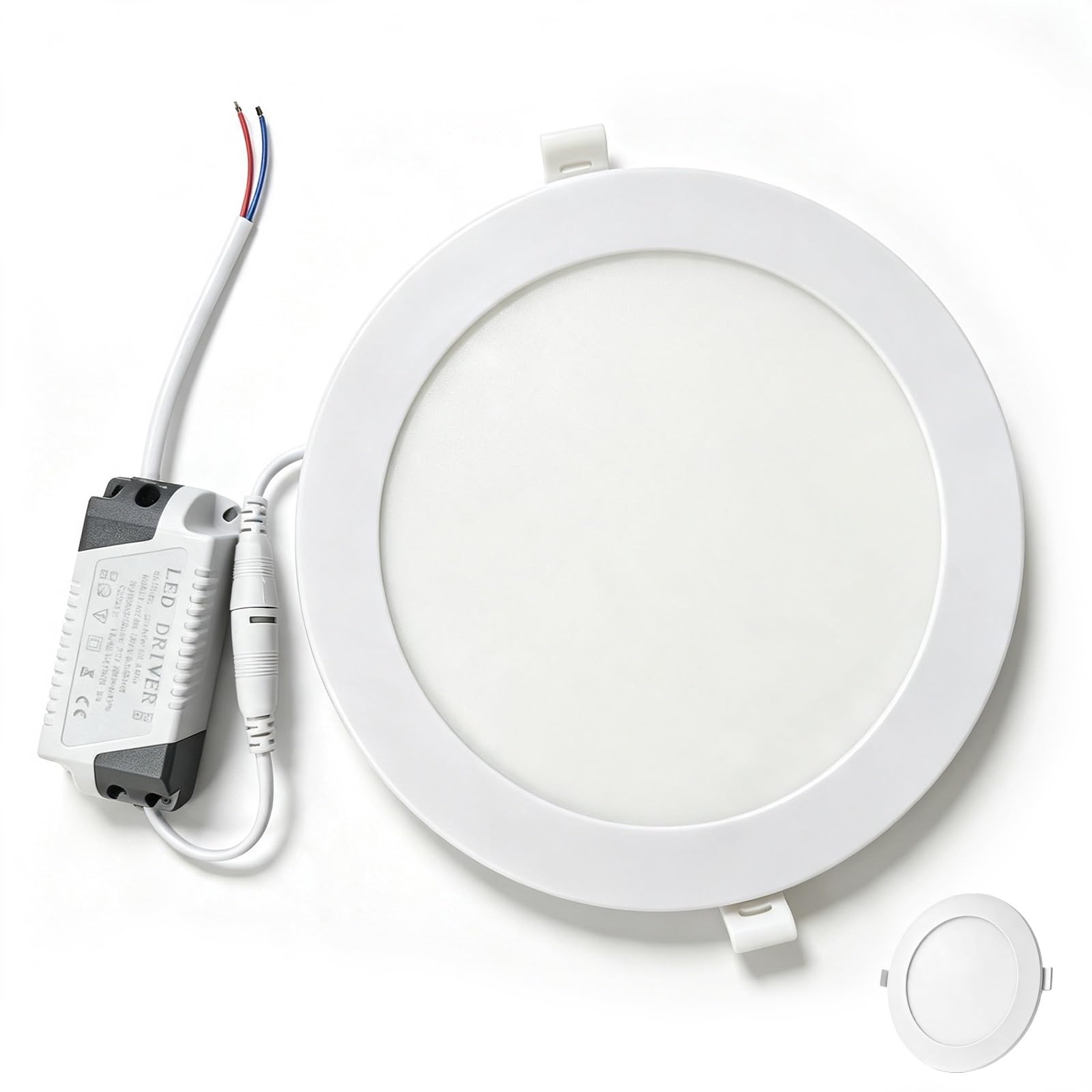TQQEPOOL Ultra Slim 0.4" Thick LED Recessed Ceiling Light with Junction Box