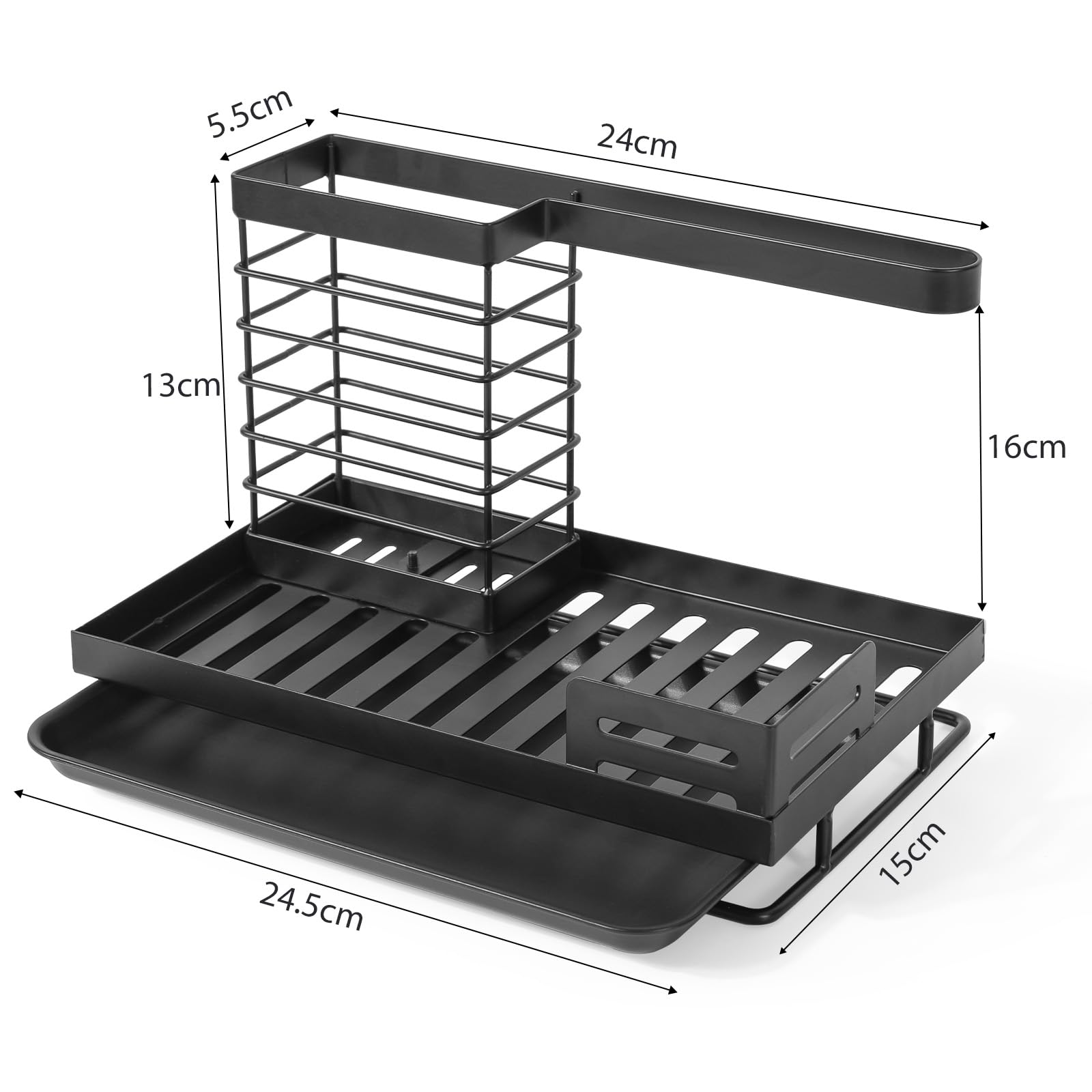 Organizzatore Lavandino Acciaio Inox Con Vassoio Autodrenante - Supporto Per Spugne, Sapone E Utensili Cucina/Bagno, No Drilling - Foto 9