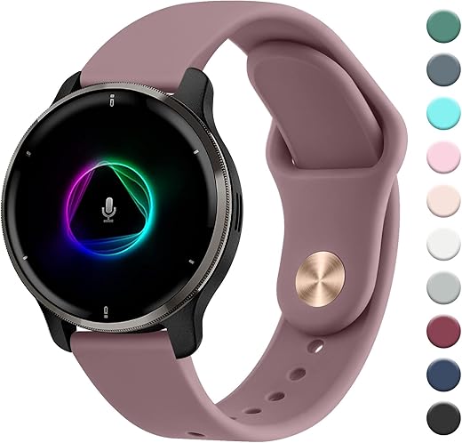 Mugust 20mm Silikon Armband für Garmin Venu/Venu 2 Plus & Sq